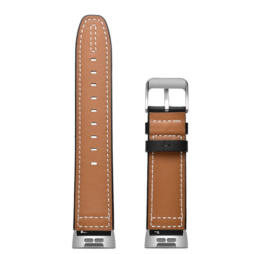 Vildt pænt Fitbit Charge 3 Ægte læder Rem - Sort#serie_1