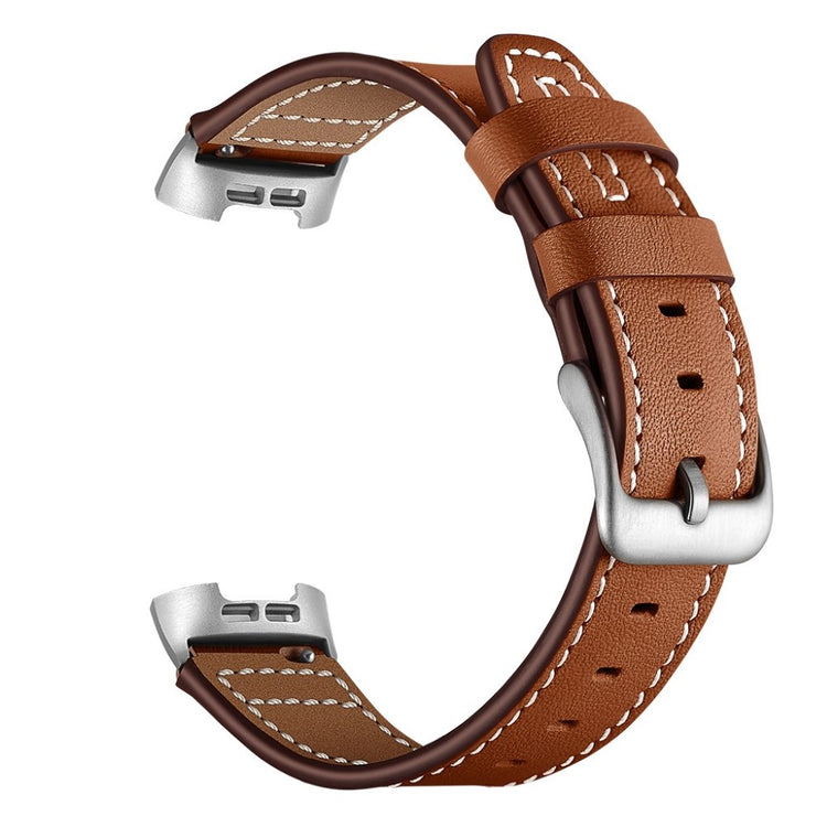 Vildt pænt Fitbit Charge 3 Ægte læder Rem - Brun#serie_4