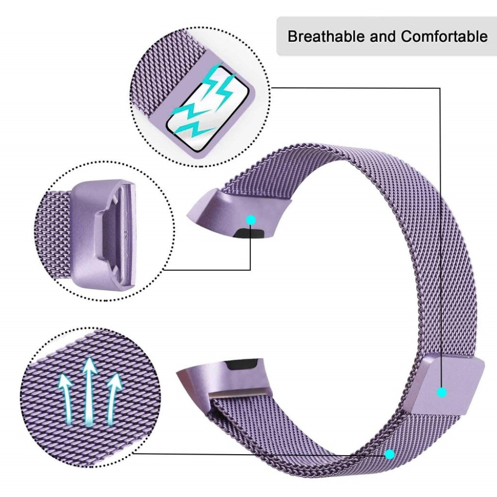 Komfortabel Fitbit Charge 3 Metal Rem - Lilla#serie_062