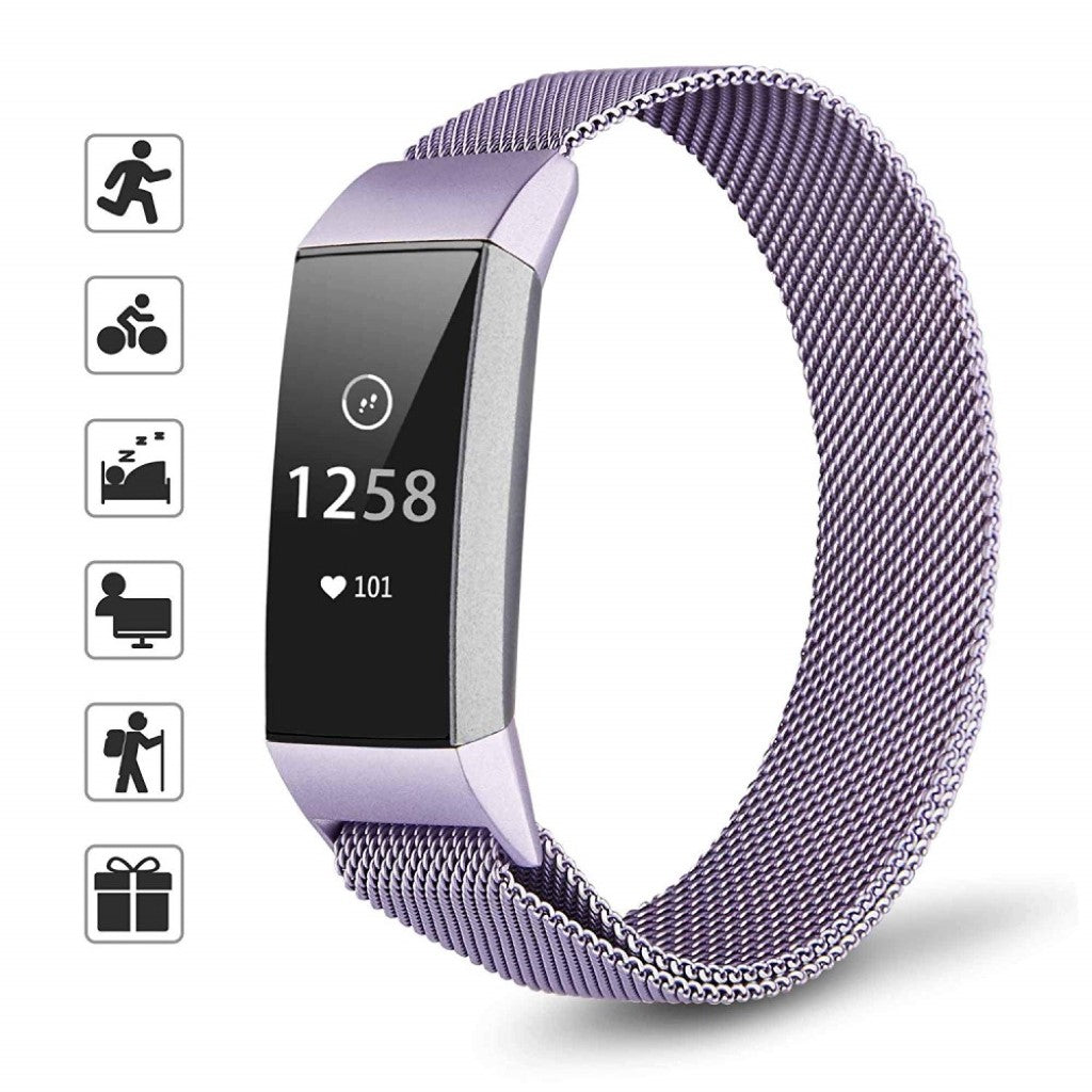 Komfortabel Fitbit Charge 3 Metal Rem - Lilla#serie_062