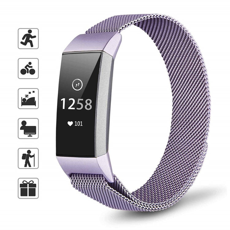 Komfortabel Fitbit Charge 3 Metal Rem - Lilla#serie_062