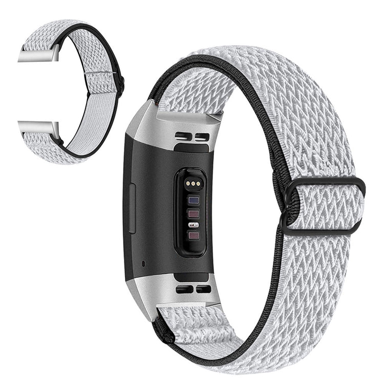 Super skøn Fitbit Charge 3 Nylon Rem - Hvid#serie_4