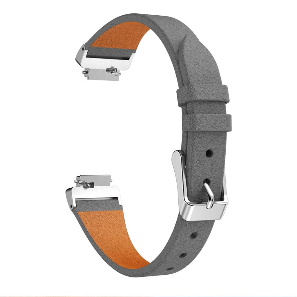 Mega komfortabel Fitbit Inspire Ægte læder Rem - Sølv#serie_1
