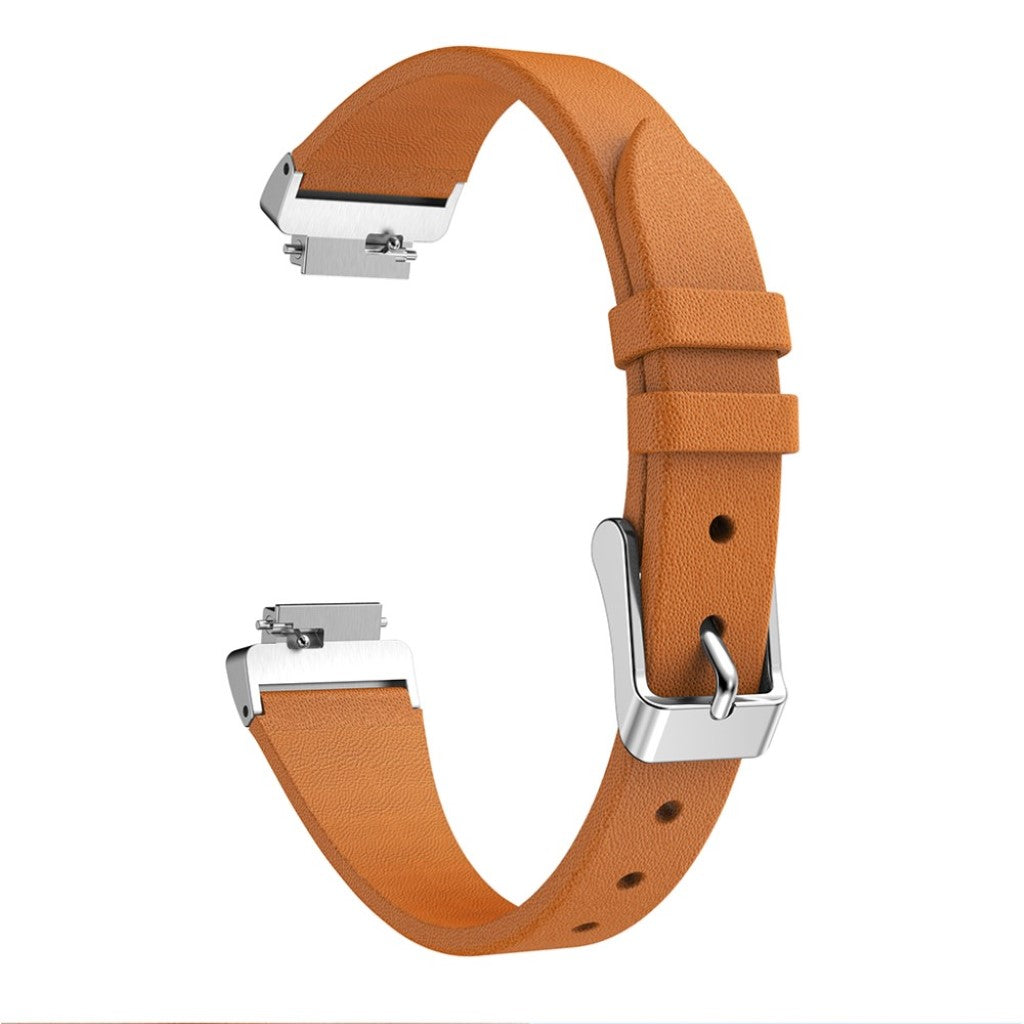 Mega komfortabel Fitbit Inspire Ægte læder Rem - Brun#serie_2