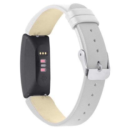 Meget fint Fitbit Inspire Ægte læder Rem - Hvid#serie_2