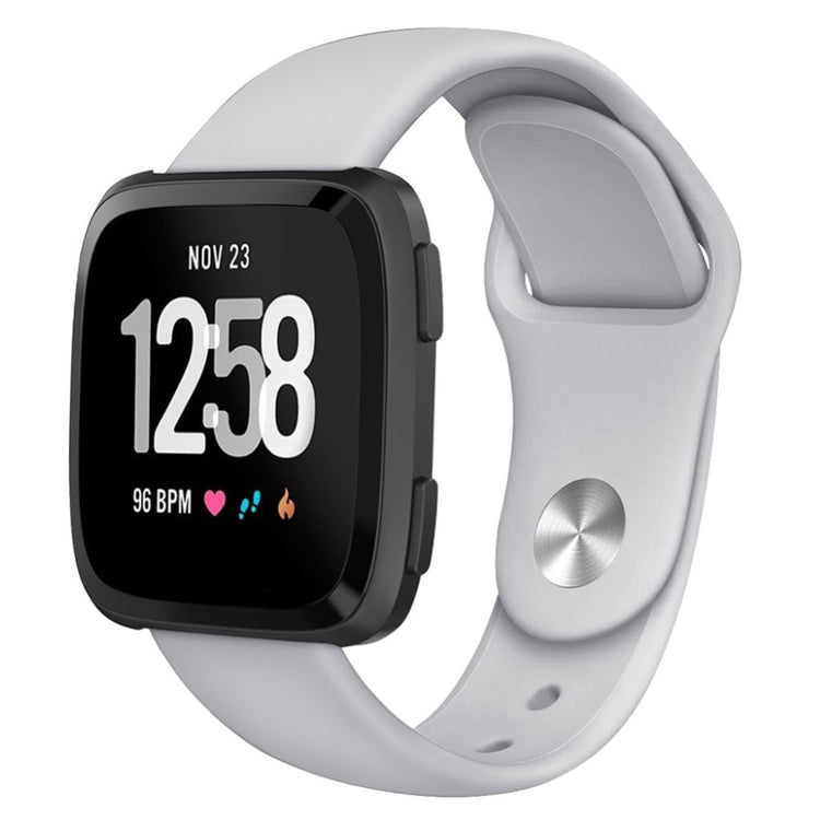 Helt vildt sejt Fitbit Versa Lite Silikone Rem - Sølv#serie_7