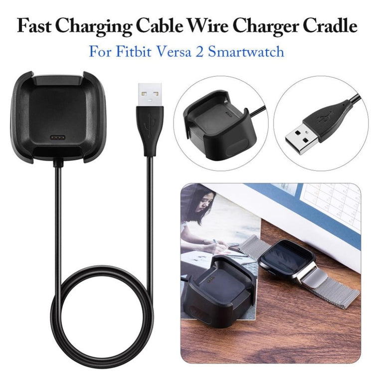 Plastik Fitbit Versa 2 USB Ladestation - Sort#serie_6