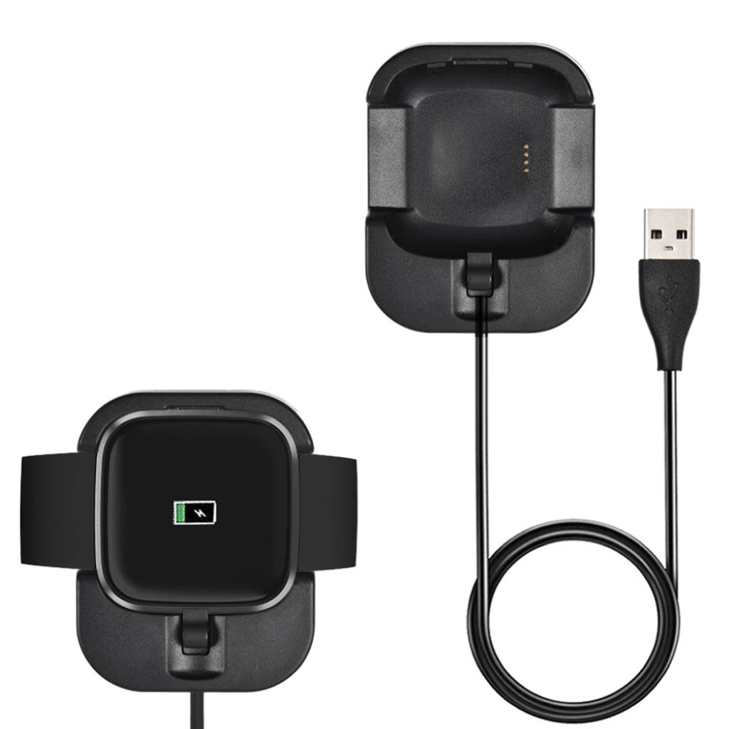 Plastik Fitbit Versa 2 USB Ladestation - Sort#serie_014