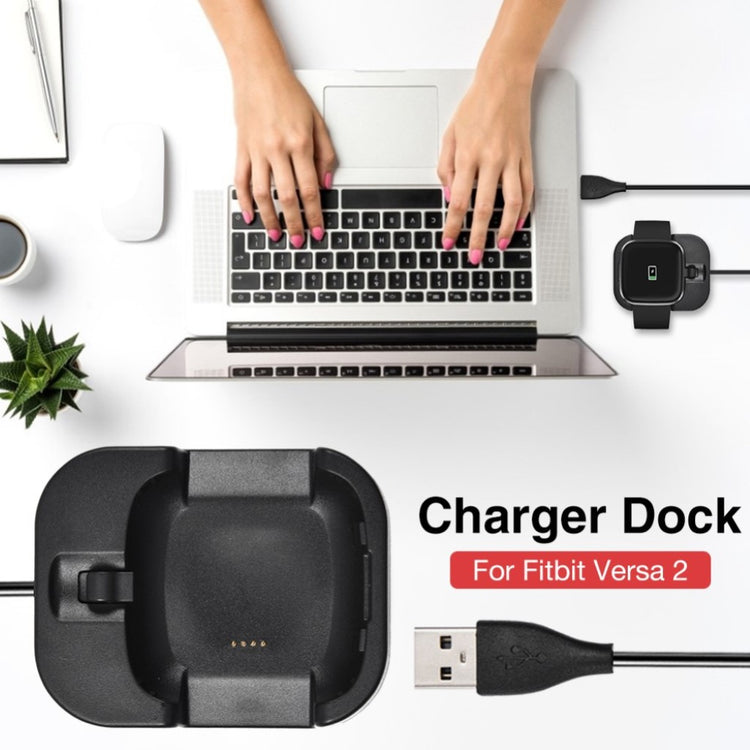 Plastik Fitbit Versa 2 USB Ladestation - Sort#serie_014