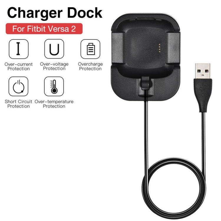 Plastik Fitbit Versa 2 USB Ladestation - Sort#serie_014