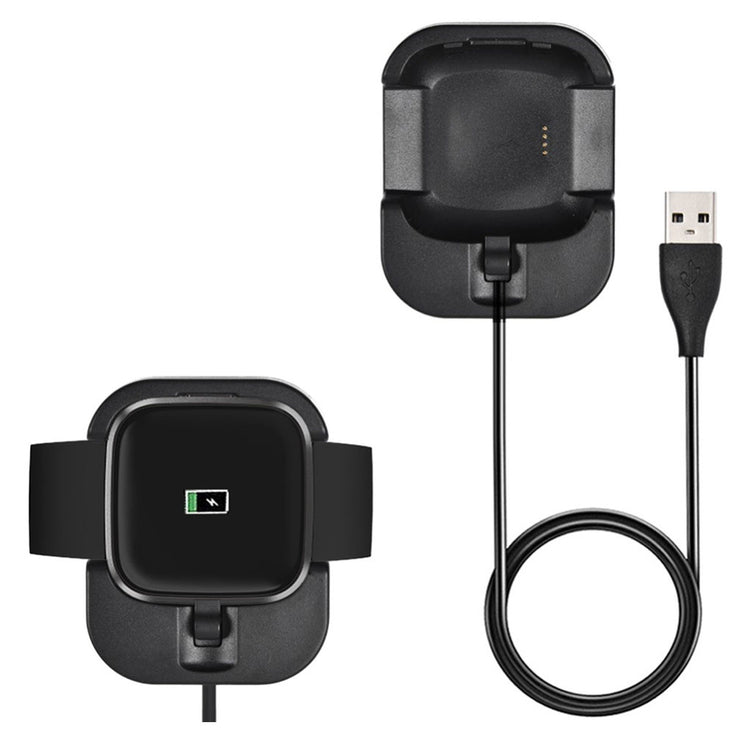 Plastik Fitbit Versa 2 USB Ladestation - Sort#serie_014