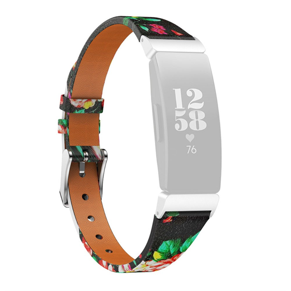 Vildt rart Fitbit Ace 2 / Fitbit Inspire Ægte læder Rem - Sort#serie_4