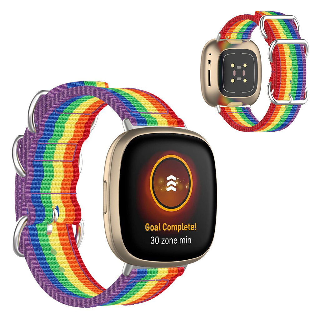 Rigtigt fantastisk Fitbit Versa 3 Nylon Rem - Flerfarvet#serie_3