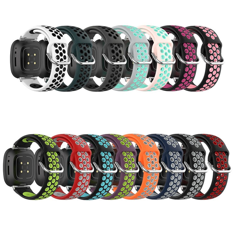 Super fint Fitbit Versa 3 / Fitbit Sense Silikone Rem - Sort#serie_1