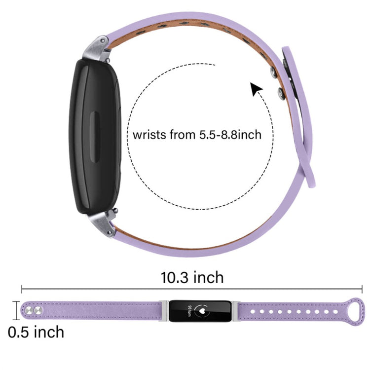 Vildt pænt Fitbit Inspire 2 / Fitbit Ace 2 Ægte læder Urrem - Lilla#serie_6