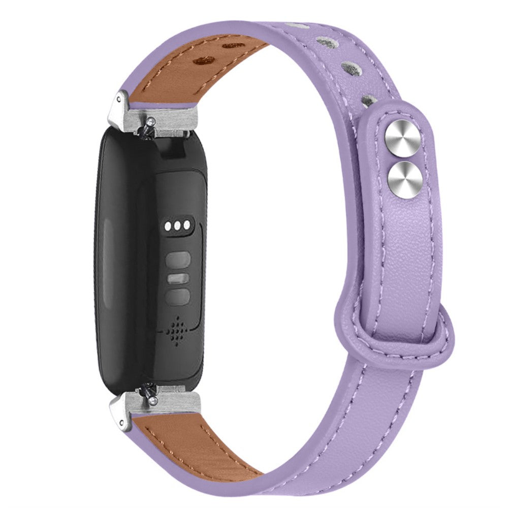 Super cool Fitbit Inspire 2 / Fitbit Ace 2 Ægte læder Rem - Lilla#serie_6