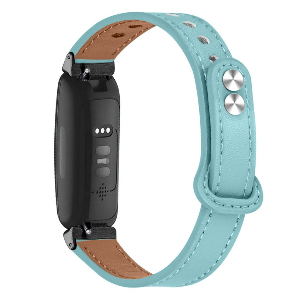 Fantastisk Fitbit Inspire 2 / Fitbit Ace 2 Ægte læder Rem - Blå#serie_10