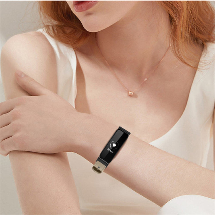 Fantastisk Fitbit Inspire 2 / Fitbit Ace 2 Ægte læder Urrem - Beige#serie_3