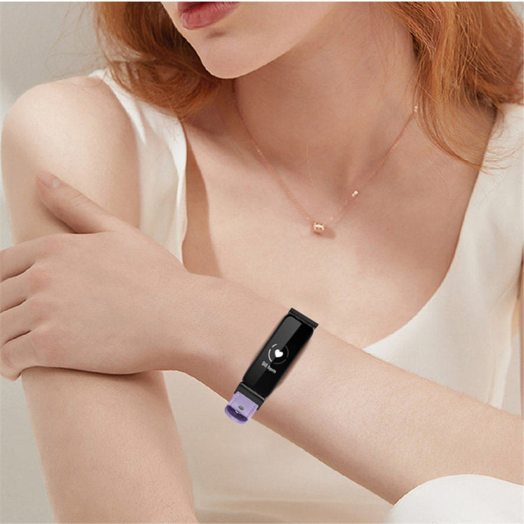 Fantastisk Fitbit Inspire 2 / Fitbit Ace 2 Ægte læder Urrem - Lilla#serie_6