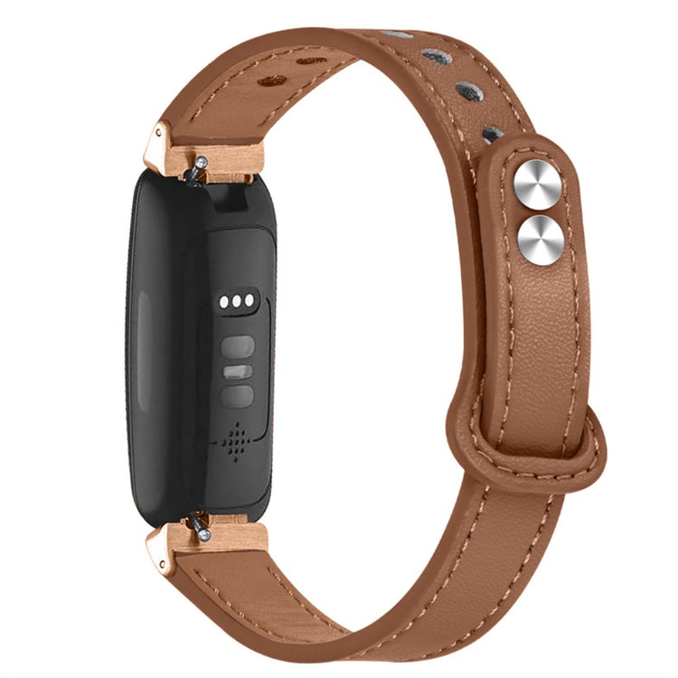 Vildt godt Fitbit Inspire 2 / Fitbit Ace 2 Ægte læder Rem - Brun#serie_11