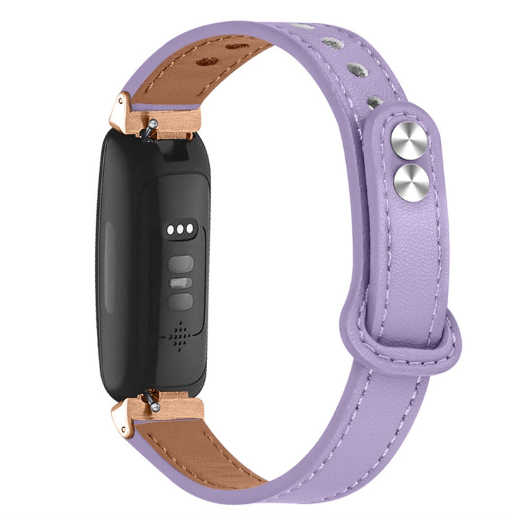Vildt godt Fitbit Inspire 2 / Fitbit Ace 2 Ægte læder Rem - Lilla#serie_6