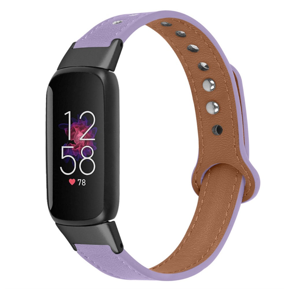 Rigtigt fint Fitbit Luxe Ægte læder Urrem - Lilla#serie_6