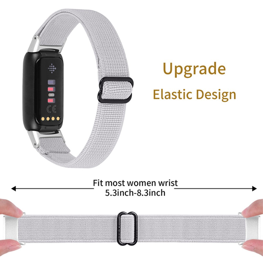 Helt vildt flot Fitbit Luxe Nylon Rem - Sølv#serie_2