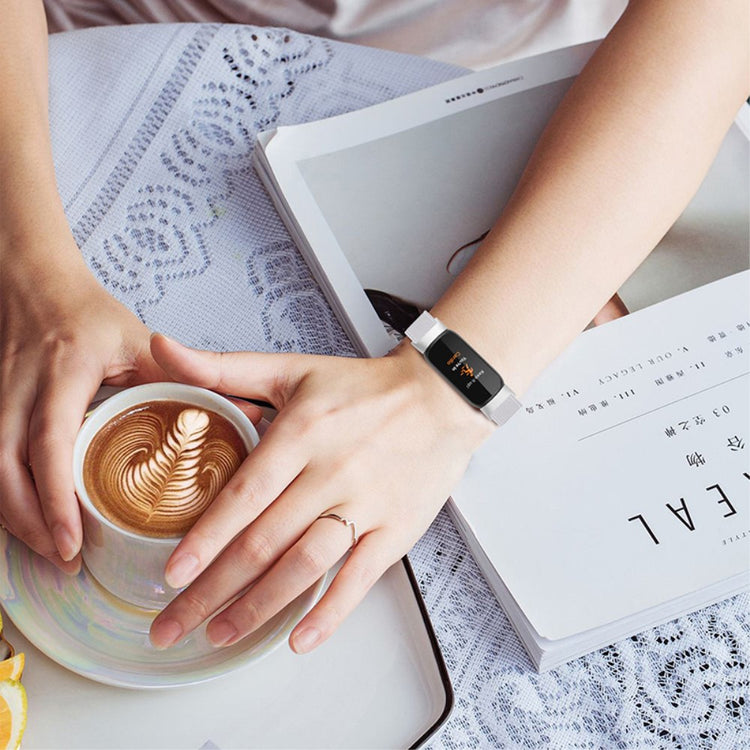 Helt vildt flot Fitbit Luxe Nylon Rem - Sølv#serie_2