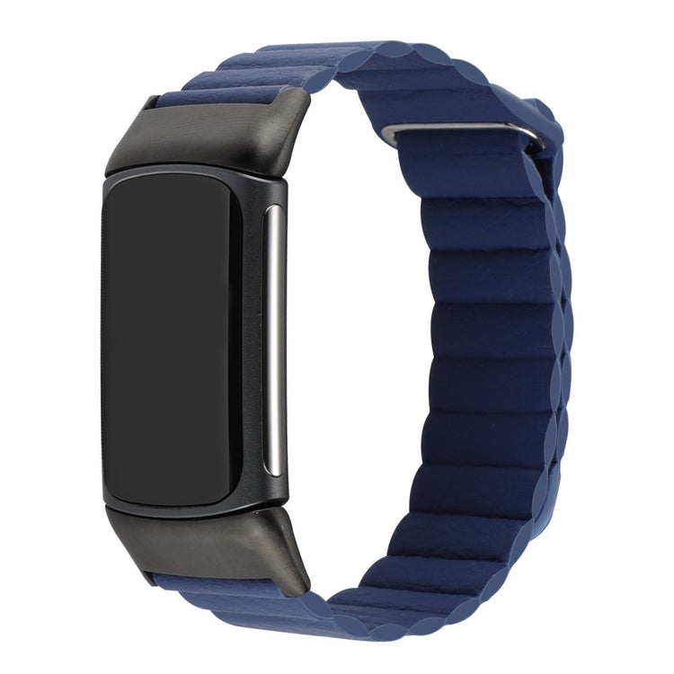 Flot Fitbit Charge 5 Ægte læder Rem - Blå#serie_10