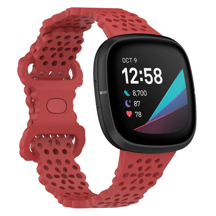 Helt vildt nydelig Universal Fitbit Silikone Urrem - Rød#serie_5