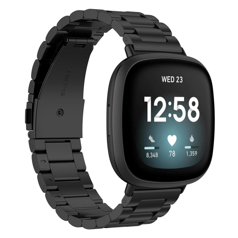 Meget pænt Universal Fitbit Metal Rem - Sort#serie_1