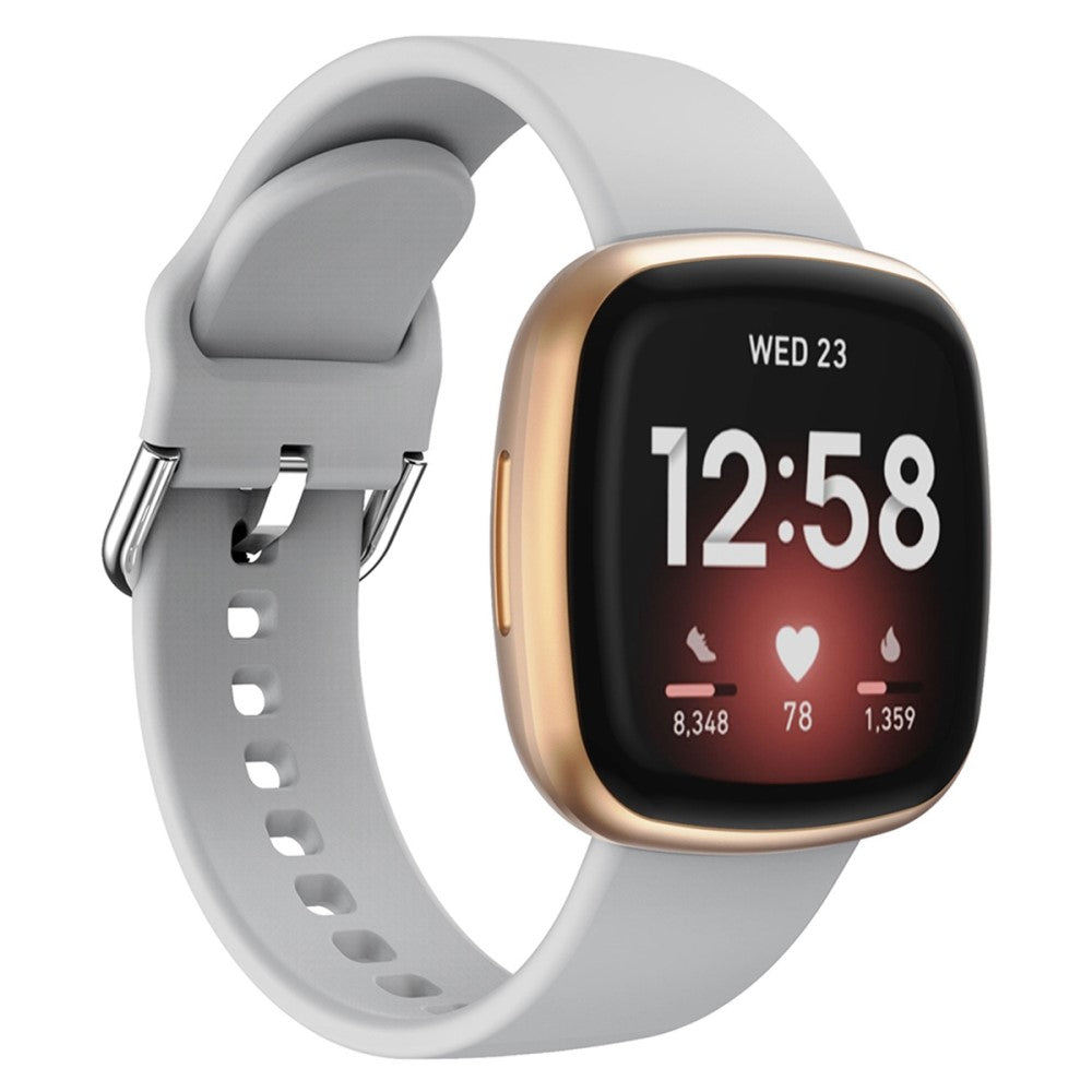 Rigtigt fed Universal Fitbit Silikone Rem - Sølv#serie_6