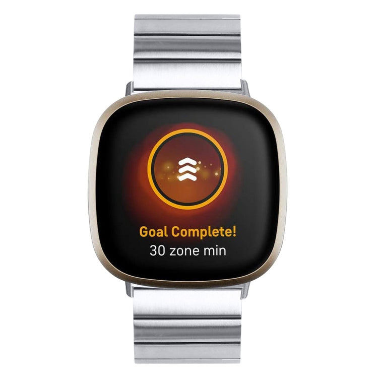 Meget pænt Fitbit Sense 2 / Fitbit Versa 4 Metal Rem - Sølv#serie_4