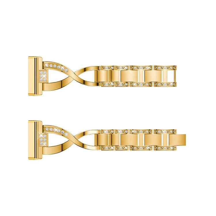 Sejt Fitbit Sense 2 / Fitbit Versa 4 Metal og Rhinsten Rem - Guld#serie_2
