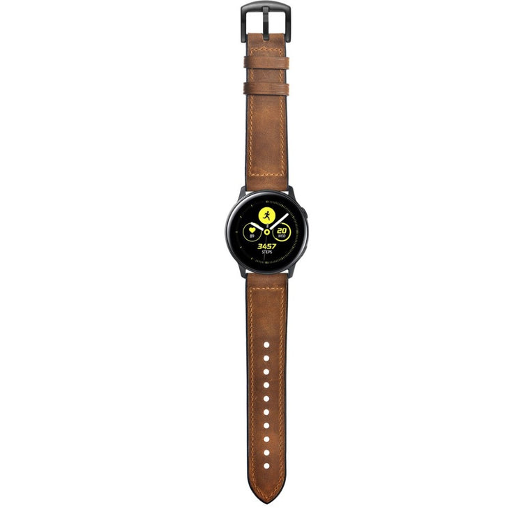 Fed Garmin Vivoactive 3 / Garmin Vivomove HR Ægte læder Rem - Brun#serie_049