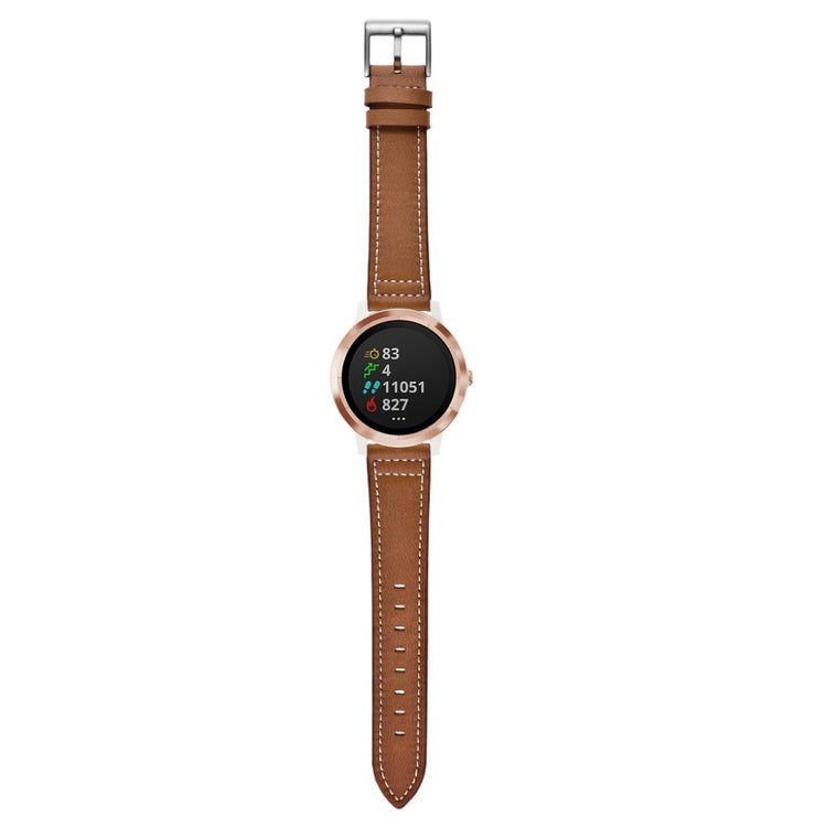 Fed Garmin Vivoactive 3 / Garmin Vivomove HR Ægte læder Rem - Brun#serie_2