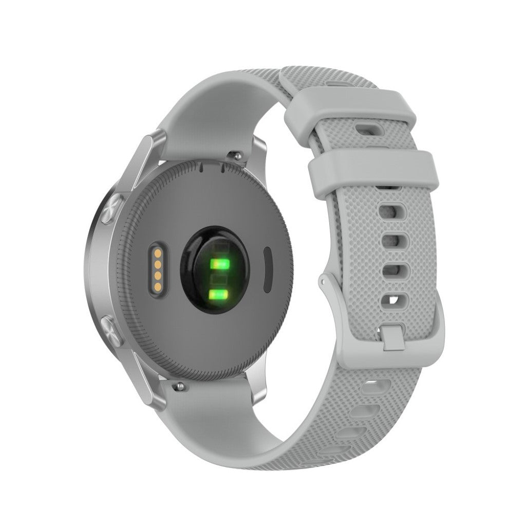 Fed Garmin Vivomove 3S / Garmin Vivoactive 4S Silikone Rem - Sølv#serie_3