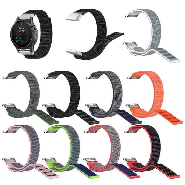 Fremragende Garmin Fenix 6 / Garmin Fenix 5 Nylon Rem - Sølv#serie_1