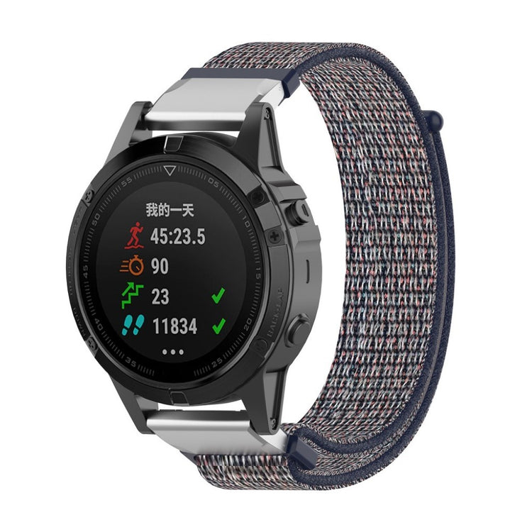 Fremragende Garmin Fenix 6 / Garmin Fenix 5 Nylon Rem - Blå#serie_4