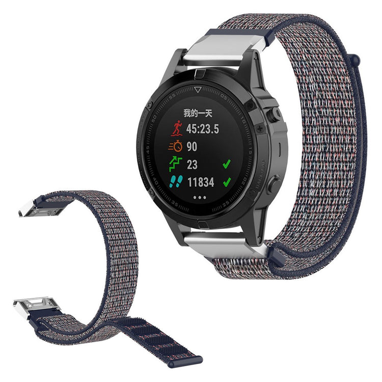 Fremragende Garmin Fenix 6 / Garmin Fenix 5 Nylon Rem - Blå#serie_4