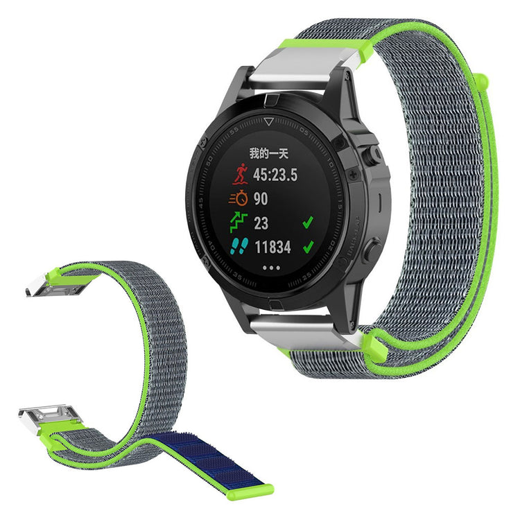 Fremragende Garmin Fenix 6 / Garmin Fenix 5 Nylon Rem - Blå#serie_9