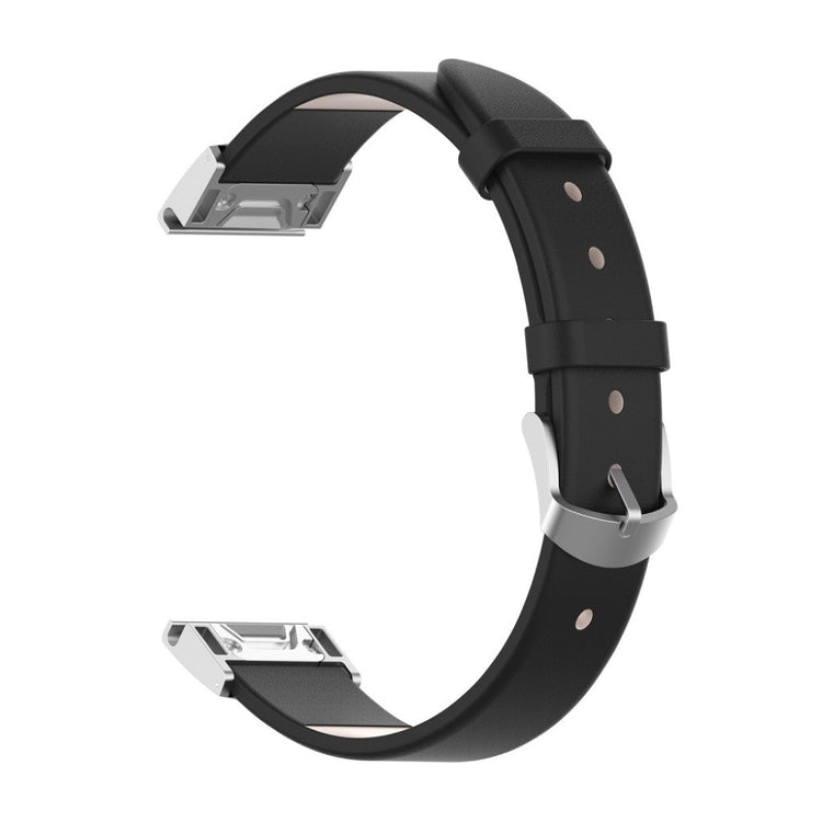 Tidsløst Garmin Fenix 6S / Garmin Fenix 5S Ægte læder Rem - Sort#serie_1