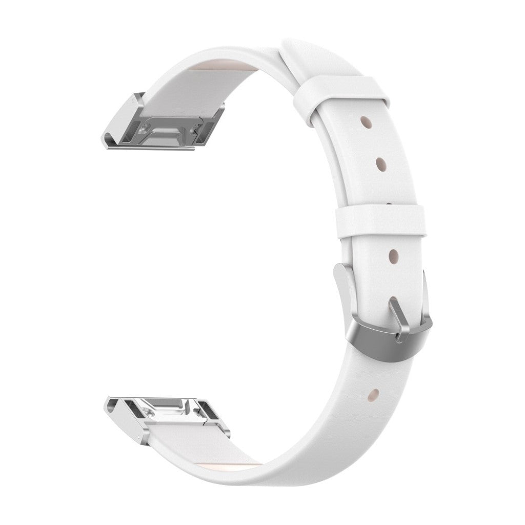 Tidsløst Garmin Fenix 6S / Garmin Fenix 5S Ægte læder Rem - Hvid#serie_2