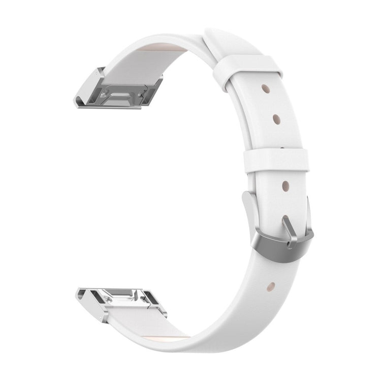 Tidsløst Garmin Fenix 6S / Garmin Fenix 5S Ægte læder Rem - Hvid#serie_2