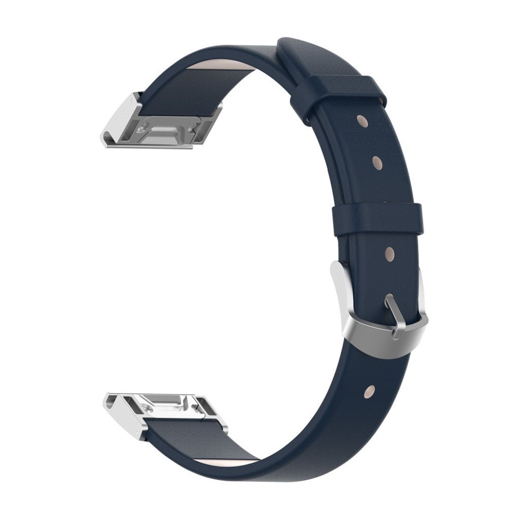 Tidsløst Garmin Fenix 6S / Garmin Fenix 5S Ægte læder Rem - Blå#serie_4