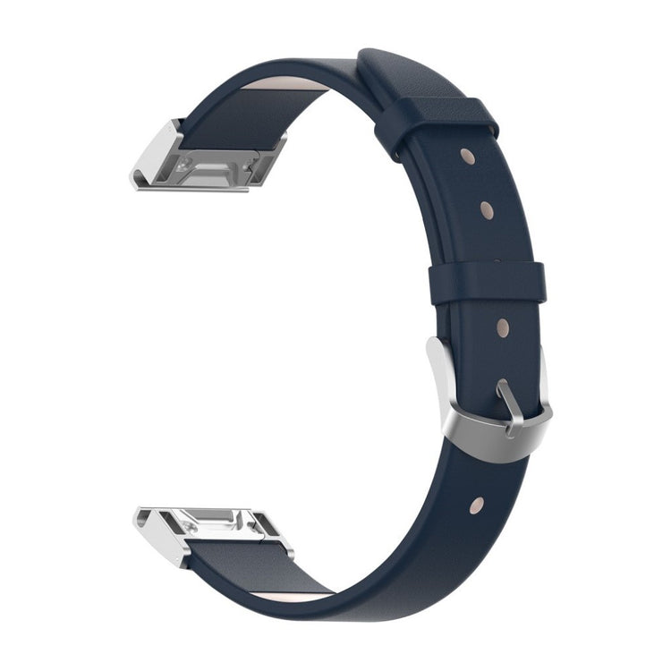 Tidsløst Garmin Fenix 6S / Garmin Fenix 5S Ægte læder Rem - Blå#serie_4