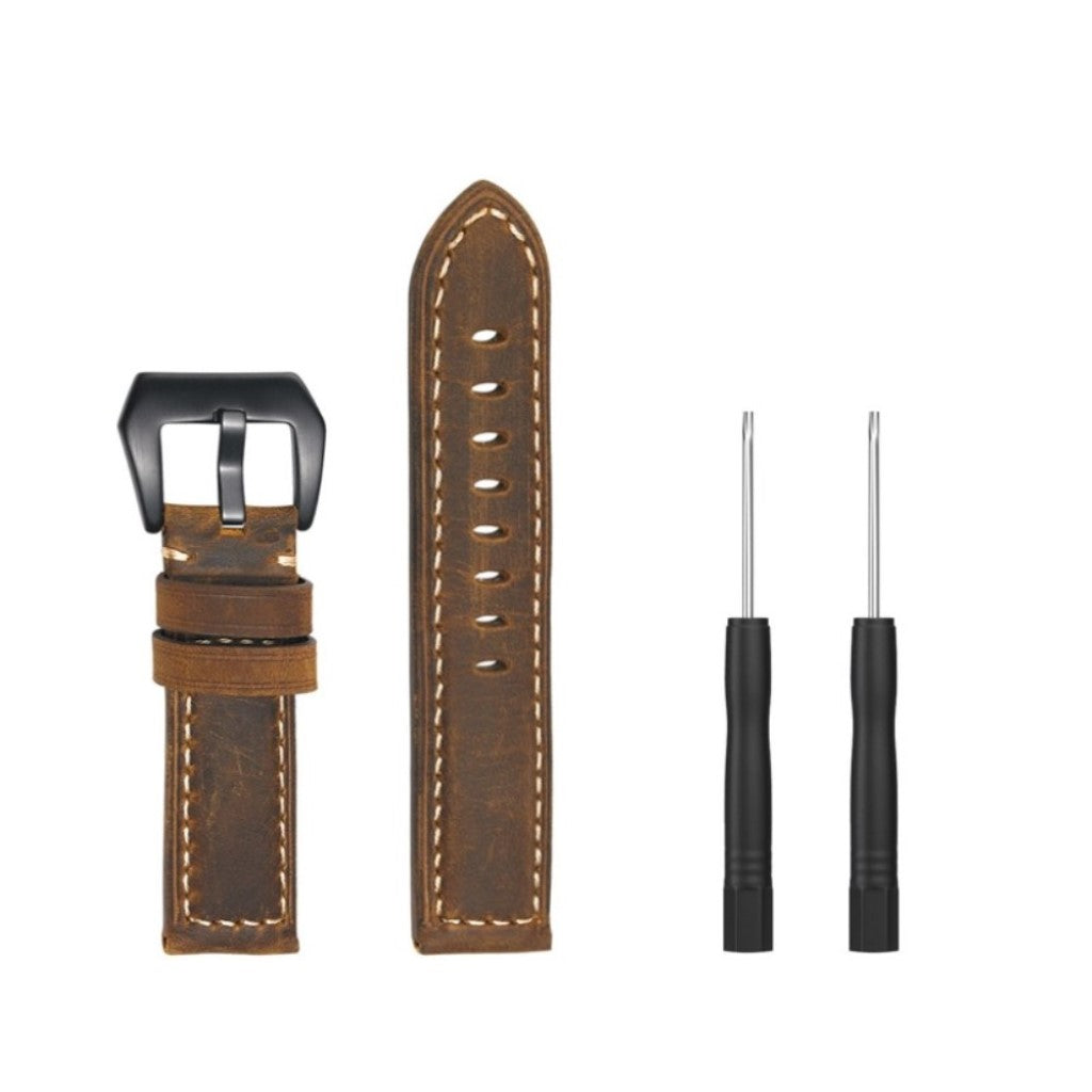 Vildt rart Garmin Fenix 5 Ægte læder Rem - Brun#serie_2