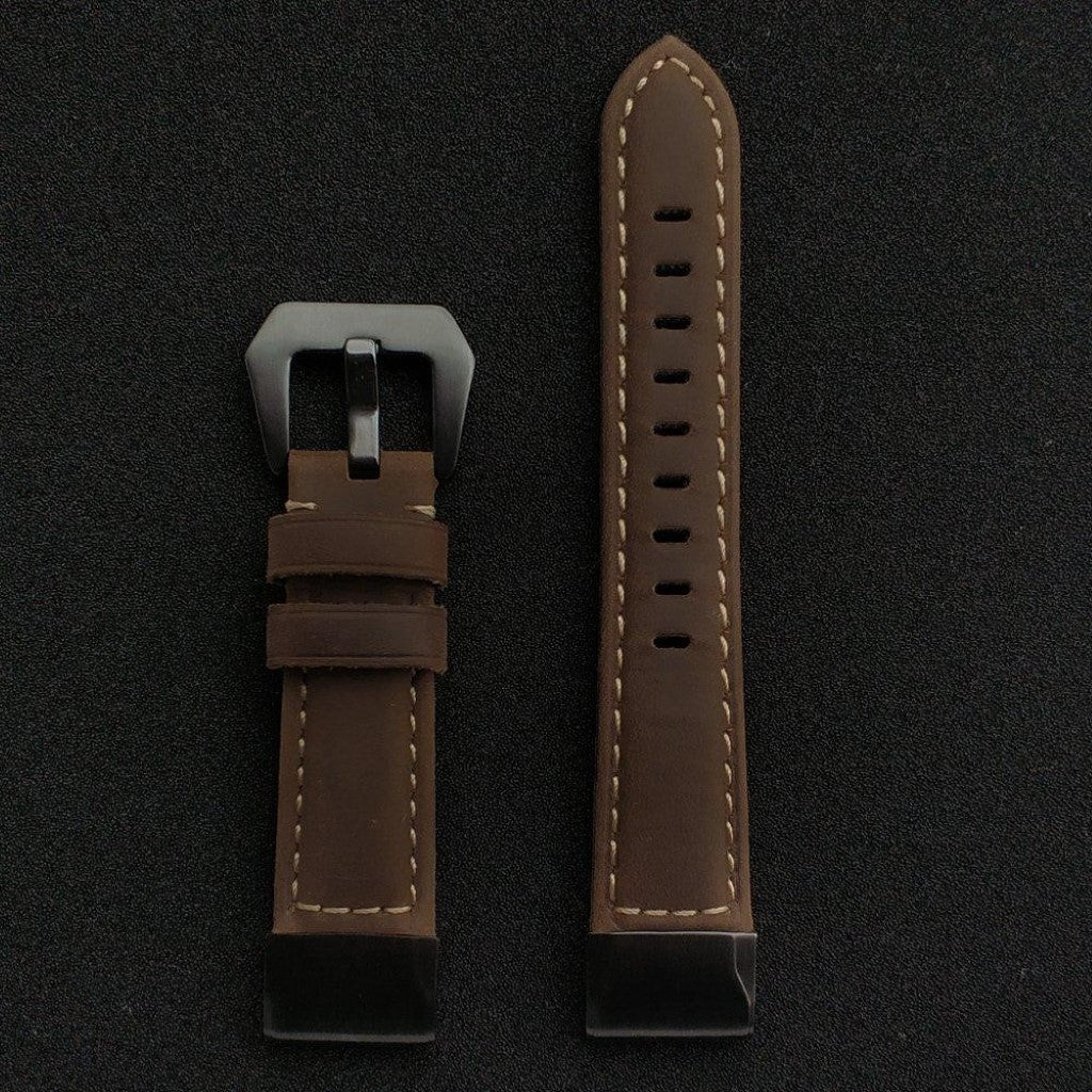 Vildt rart Garmin Fenix 5 Ægte læder Rem - Brun#serie_2