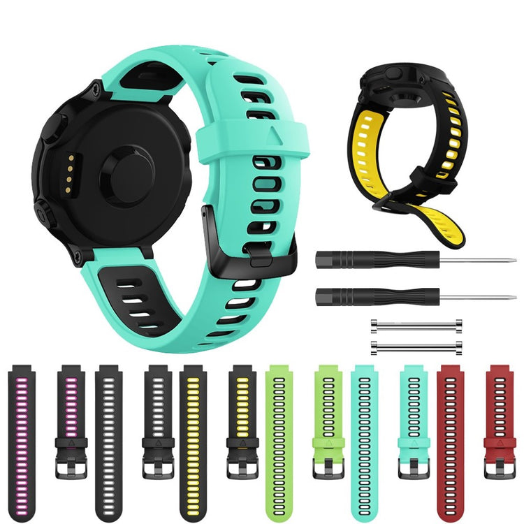 Rigtigt sejt Universal Garmin Silikone Rem - Grøn#serie_6