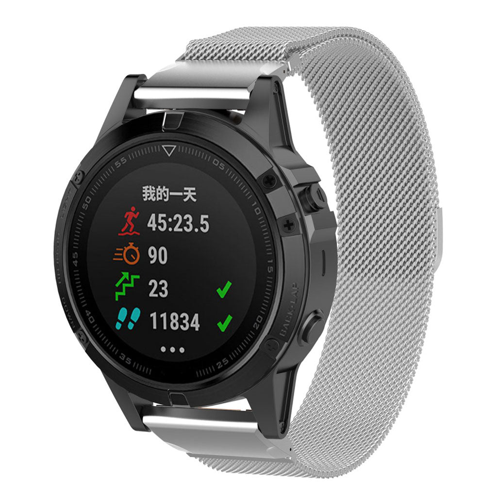 Fremragende Garmin Fenix 5 Metal Rem - Sølv#serie_3